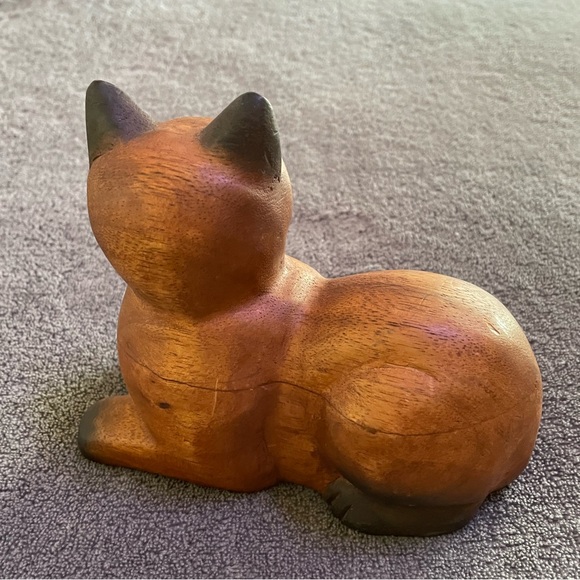 Vintage Accents Vintage Carved Wooden Cat Figurine Poshmark